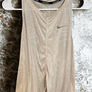 Nike Women's Beige Striped Tank Top